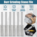 6/12/24Pcs Diamond Coated Cylindrical Burr 4mm Chainsaw Sharpener Stone File Chain Sharpening Carving Grinding Tools Kits.