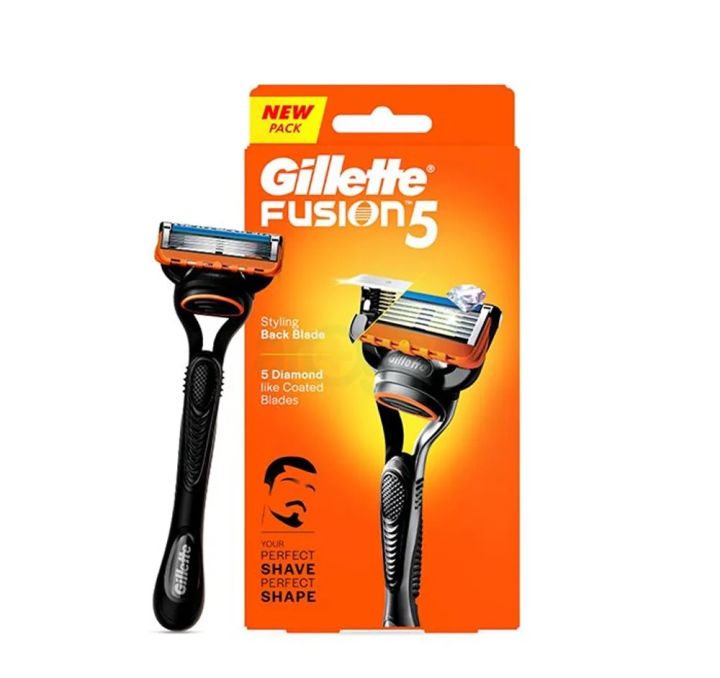 Gillette Fusion 5 Razor with Styling Black Blade & 5 Diamond Like Coated Blades