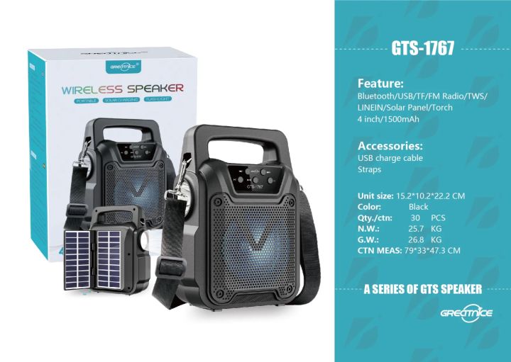 KTS%20Wireless%20Portable%20Speaker%20With%20Double%20Solar%20Plate%20,%20FM%20Radio%20&%20Torch%20Light%203%20Inch%20KTS-1767%20-%20Image%204