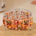 Stainless Steel Vertical Grill Rack String Grill Detachable Skewer Holder 12/24/49 Baking Needle for Air Fryer Accessory.