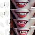 1 Pair Vampire Teeth Fangs Dentures Props Halloween Costume Props False Teeth Solid Glue Denture Adhesive Halloween Party Decor.