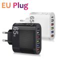 3.1A 5 Ports USB Charger PD Fast Charging Adapter For iPhone Xiaomi Samsung Mobile Phone EU/US/UK Plug Charge QC3.0 Wall Charger.