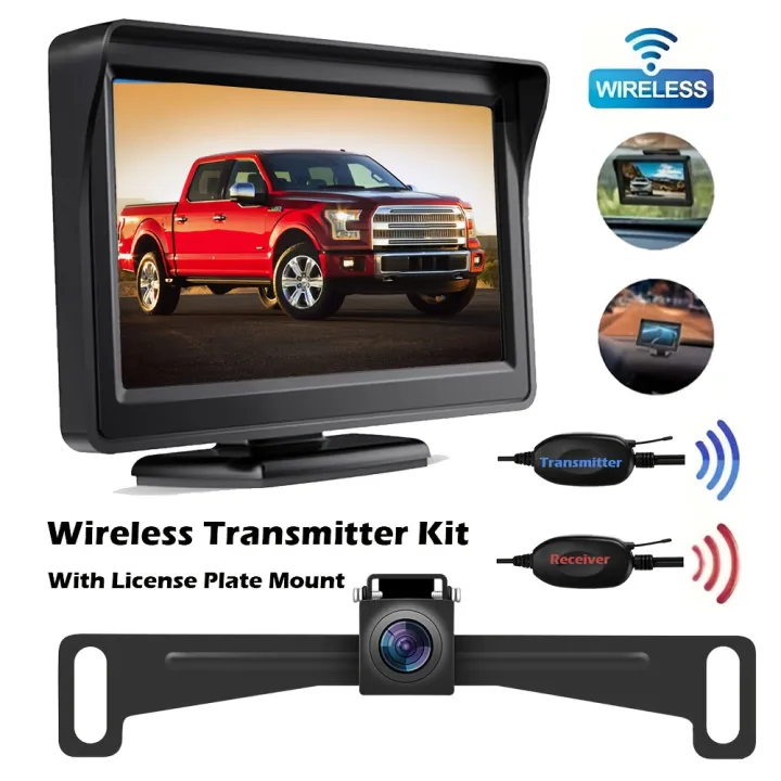 Wireless Transmitter 10.92 cm Rear View Monitor Backup Reversing Camera ...