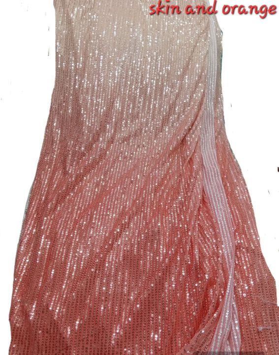 Double Shaded Sequin Fabric on Net with Silver Sequins – Shimmery and Shiny