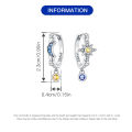 925 Sterling Silver Mysterious Star Moon Earrings Jewelry Versatile Hoop Earrings For Women Jewelry Birthday Party Fine .