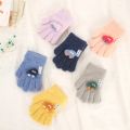 Winter Knitted Gloves Cartoon Warm Mittens Toddlers Outdoor Cartoon Pattern Cute Gloves for Child Kids Baby Girls Boys 1-3Y/O. 