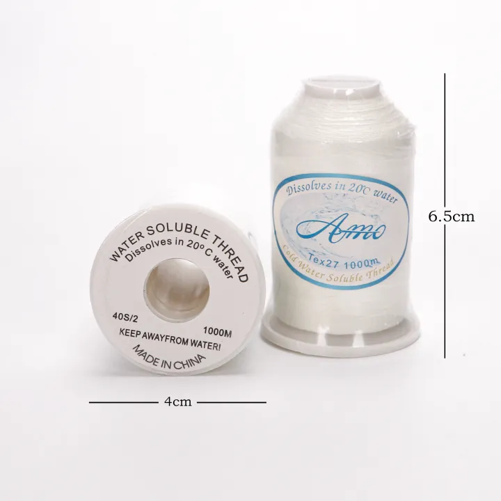 Amo%20Brand%201000%20Meter%20Tex%2027%20Cold%20Water%20PVA%20Soluble%20Sewing%20Thread%2020C%20Wash%20Away%20Vanish%20Extra%20For%20Quilting%20Basting%2040S/2%20White%20-%20Image%204