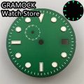 GRAMOCK 29mm Black Green Blue Sterile watch dial green Lumious fit NH37A Automatic movement Watch replacement parts. 