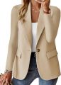 Women's Single Button Straight Anti-Wrinkle Jacket Long Sleeve Jacket  Formal Business Path OL Office Lady  Spring and Fall. 