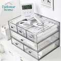 Fudonar transparent flat desk drawer stackable skin storage desk stationery. 
