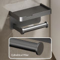 Aluminum Alloy Paper Holder Wall-Mounted Toilet Roll Paper Holder No Drilling Bathroom Kitchen Paper Holder. 