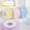 New 10 Yards Silk Ribbon 4cm Wave Edge Pleated s Packaging Material  Wrapping Bouquets Chiffon Ribbon. 