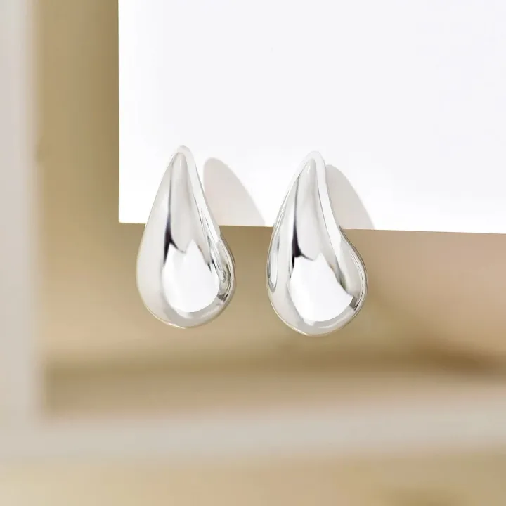 3CM%20Water%20Drop%20Earring%20for%20Women%20Chunky%20Hollow%20Smooth%20Exaggerated%20Thick%20Large%20Jewelry%202023%20New%20Design%20-%20Image%204
