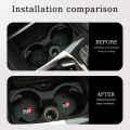 2Pcs Car Carbon Leather Water Cup Pad Anti-noise Coaster For Toyota GR Corolla Yaris Aygo Prius CHR Camry Auris Avensis Cruiser.