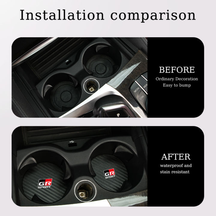 2Pcs%20Car%20Carbon%20Leather%20Water%20Cup%20Pad%20Anti-noise%20Coaster%20For%20Toyota%20GR%20Corolla%20Yaris%20Aygo%20Prius%20CHR%20Camry%20Auris%20Avensis%20Cruiser%20-%20Image%203