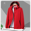 Autumn New Pure Color Hooded Work Wear Jacket Men Windproof Waterproof Jackets Men's Loose Sports Coats High Quality Outerwear. 