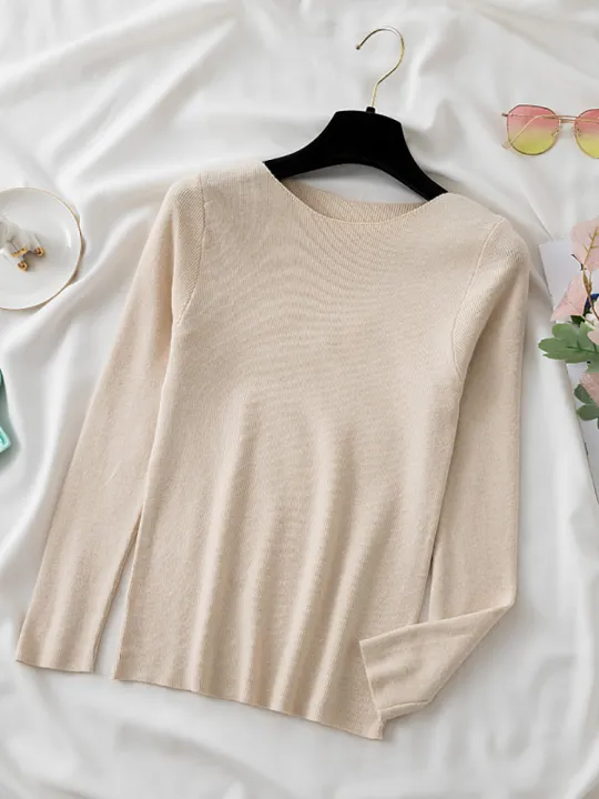 AOSSVIAO2025%20Women%20Sweaters%20Slim%20Knitted%20Pullovers%20High%20Quality%20Autumn%20Winter%20Warm%20Sweater%20Female%20O-neck%20Basic%20Solid%20Casual%20Top%20-%20Image%204