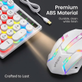【TOP-RATED】 Gaming Keyboard RGB with Mechanical Feeling - Wired Waterproof Keyboard and Mouse Combo for Gaming & Working with FREE Mouse Pad for Mobile Pubg Laptop PC Computer Gaming - 112 Keys - Black & White By FunBug. 