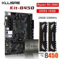 Kllisre B450 Kit AMD Ryzen R5 5 2600 Processor DDR4 16GB (2*8GB) 3200MHz Memory AM4 B450M Motherboard. 