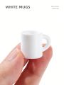 10pcs Dollhouse Miniature White Mugs: Miniature Resin Coffee Cup Models for Kitchen, Living Room, Study, or Café Scene Tabletop.