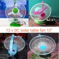 solar dc table fan 12 inches 12 volt. 