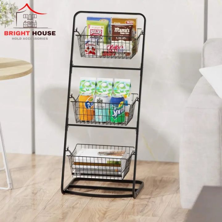 Kitchen Organizer/Fruit Basket/Vegetable stand/Kitchen Counter Rack In Black Color