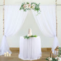 1.6x2m Ivory Chiffon Backdrop Wedding Tulle Yarn Background Crystal Sheer Fabric Rustic Country Wedding Birthday Party Decor. 