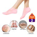 Silicone Gel Heel Socks for Cracked Heels | Moisturizing & Exfoliating Foot Care | Dead Skin & Callus Remover and Skin Protector. 
