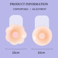 2 Pieces/Set of Circular Flower Shaped Women's Silicone Pull-Up Chest Patch Ultra-Thin Anti Convex Solid Adhesive Chest Patch. 