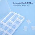 Practical 10/15 Grids Compartment Plastic Storage Box Adjustable Jewelry Rhinestones Gem Holder Case Nails Accessories Organizer.