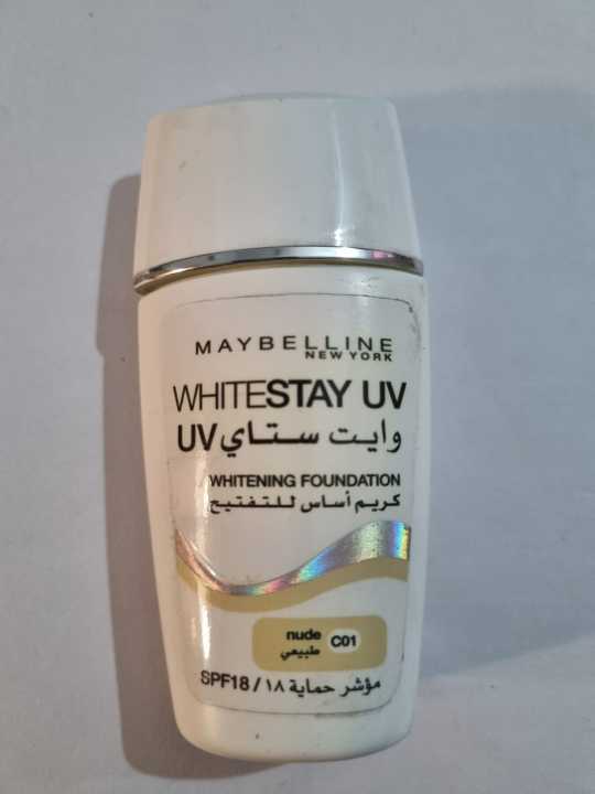 May belline whitestay UV whitening foundation SpF 18 nude C01 in 30 ml