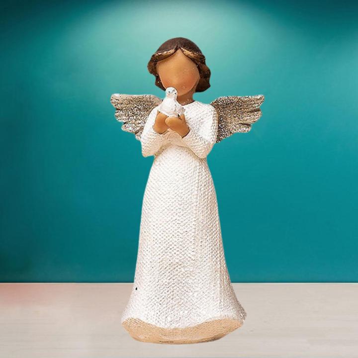 1Pc Angel Statue Figurine for Table Centerpiece Christmas Party Decoration Crafts, Home Living Room Angel Wing Cherub Sculpture