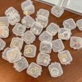 Mini Plastic Jewelry Storage Box Square Transparent Flip Portable Pill Container Jewelry Holder Packaging Earrings Display Case.