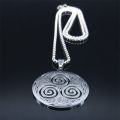 Stainless Steel Witchcraft Vortex Necklace Silver Color Viking Triskelion Celtic Knot Spiral Triskele Necklace Jewelry N7062S02.