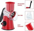 Tabletop Drum Grater Stainless Steel 3 in 1 Multi-Functional Drum Rotary Vegetable Cutter Grater & Slicer with High Speed Rotary Cylinder. 