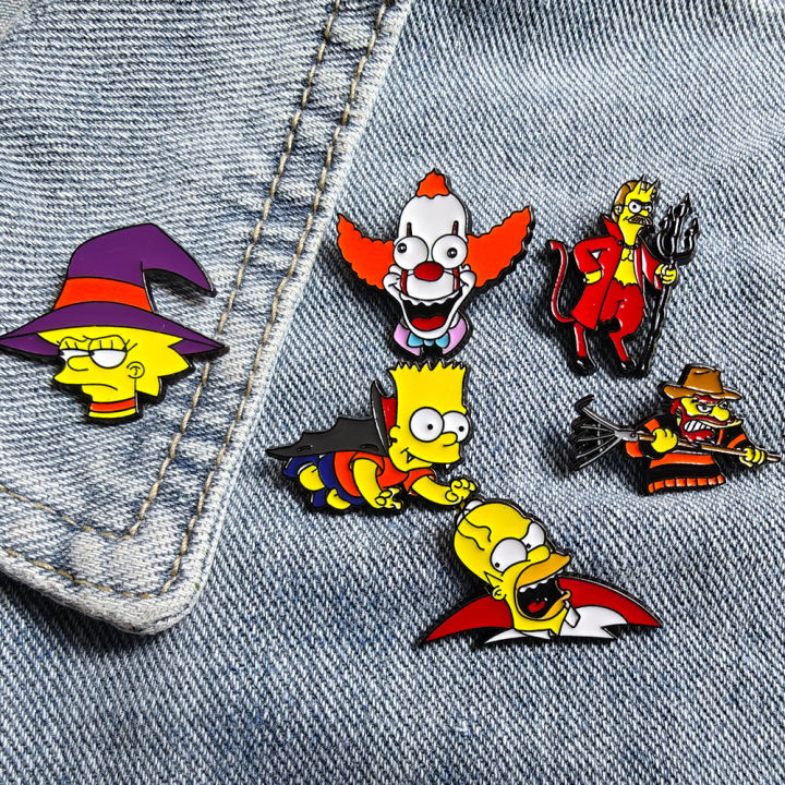 6pcs%20the%20Simpsons%20Cartoon%20Enamel%20Pins%20Set%20Cute%20Bart%20&%20Homer%20J%20Simpson%20Metal%20Brooch%20Badges%20Kawaii%20Jewelry%20Halloween%20%20-%20Image%204