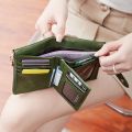 Vintage women's and men's wallet, short 30% off wallet card bag, simple thin anti-theft brush (RFID). 
