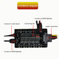 CX FUTRUE Dual 8-Way Interface Chassis Cooling Fan Hub, STAT And 5V 3PIN ARGB&8+12V 4PIN PWM&8 Interfaces..