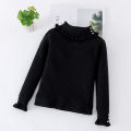 Girls Sweater Children Long Sleeve Jumper Winter Warm Knit New Baby Solid Colour High Neck Pullover Autumn Casual Sweet Bottom. 