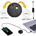 Retractable USB Type-C Cable - Compact and Portable for Easy Travel and Storage. 
