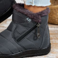 Women's casual sports shoes, mid-calf thick plush waterproof cotton boots, outer zipper cotton boots. 