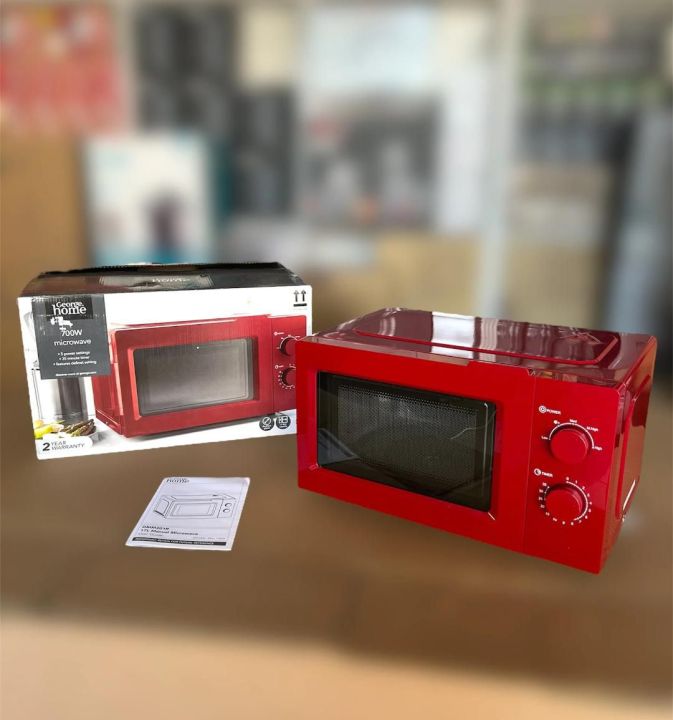 George Home GMM101R-18 NEW Freestanding Manual Microwave Oven 17L 700W Red Made in UK

2 year warranty