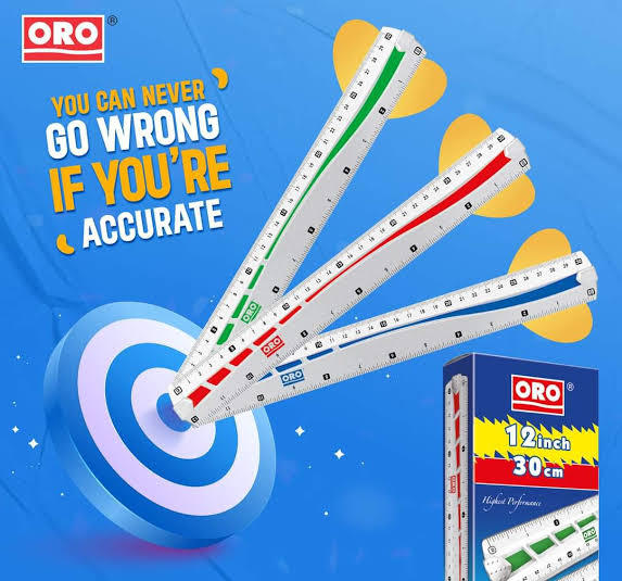 Oro Ruler Oro Scale Ruler 12 inch / 30cm High Quality Scales (Pack of 3, 6 & 12 ...