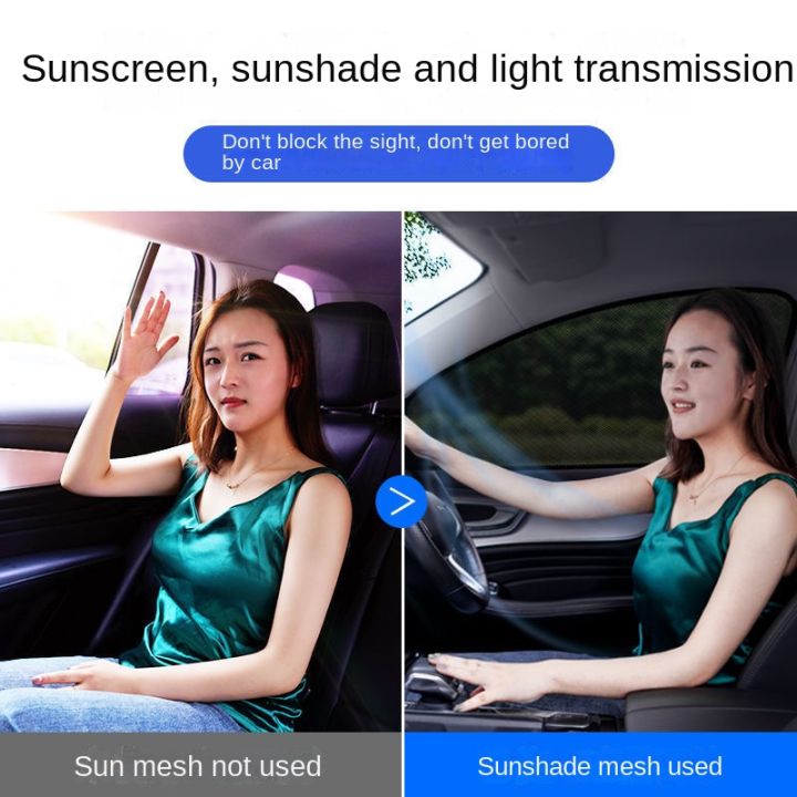 2pcs%20Car%20Rear%20Side%20Window%20Sunshade%20UV%20Protect%20Shield%20Mesh%20Prevent%20Mosquito%20Sunshine%20Privacy%20Protection%20Foldable%20Curtain%20-%20Image%204
