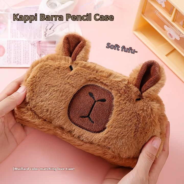 Cute%20Cartoon%20Capybara%20Large%20Capacity%20Plush%20Pencil%20Case,%20Makeup%20Brush%20Storage%20Bag,%20Office%20Stationery%20Organizer%20Pouch%20-%20Image%205