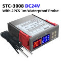 STC-3008 Dual Digital Temperature Controller Two Relay Output Thermostat Heater with Probe 12V 24V 220V Home Fridge Cool Heat. 