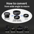Micro FishEye and Wide lens kit for mobile best universal lens kit for All smartphone Best Telephone camera lens kit. 