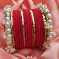bangles for girls , Gajra bangles set , velvet bangles set with trendy Gajra kary , Gajra velvet glass bangles set for girls , velvet glass bangles for girls. 