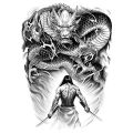 Dragon Slayer Warrior Waterproof Temporary Tattoo Sticker, Long-lasting Waterproof for 1-2 weeks, Semi-Permanent Fake tattoo.