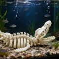 1 Piece Realistic Mosasaurus Skeleton Replica Aquarium Decoration Large Dinosaur Skeleton Model with White Fins and Tail for Fish Tank Decoration Marine Reptile Display Paleontology Themed  Suitable for Collectors and Aquarium Enthusiasts (for Fish). 